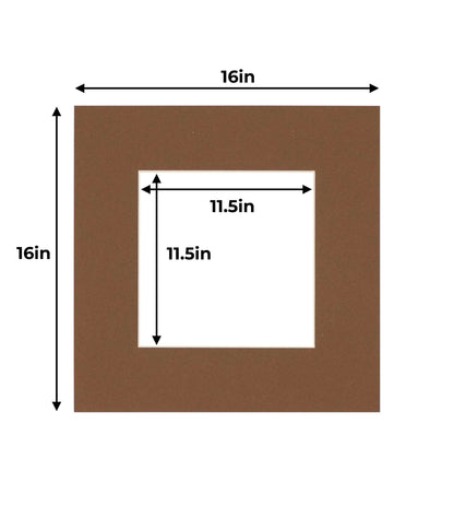 Pack of 10 Aged Oak Brown Precut Acid-Free Matboard Set with Clear Bags & Backings