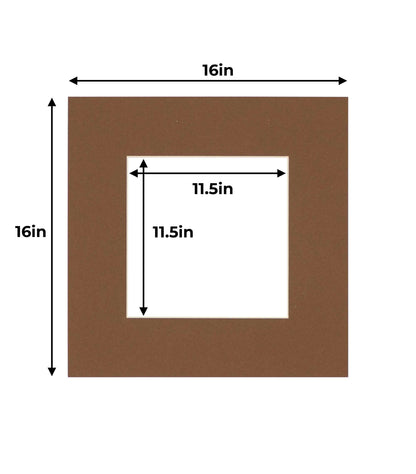 Pack of 25 Aged Oak Brown Precut Acid-Free Matboards