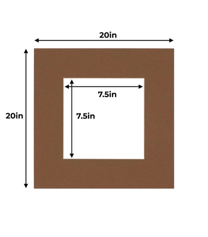 Pack of 25 Aged Oak Brown Precut Acid-Free Matboard Set with Clear Bags & Backings