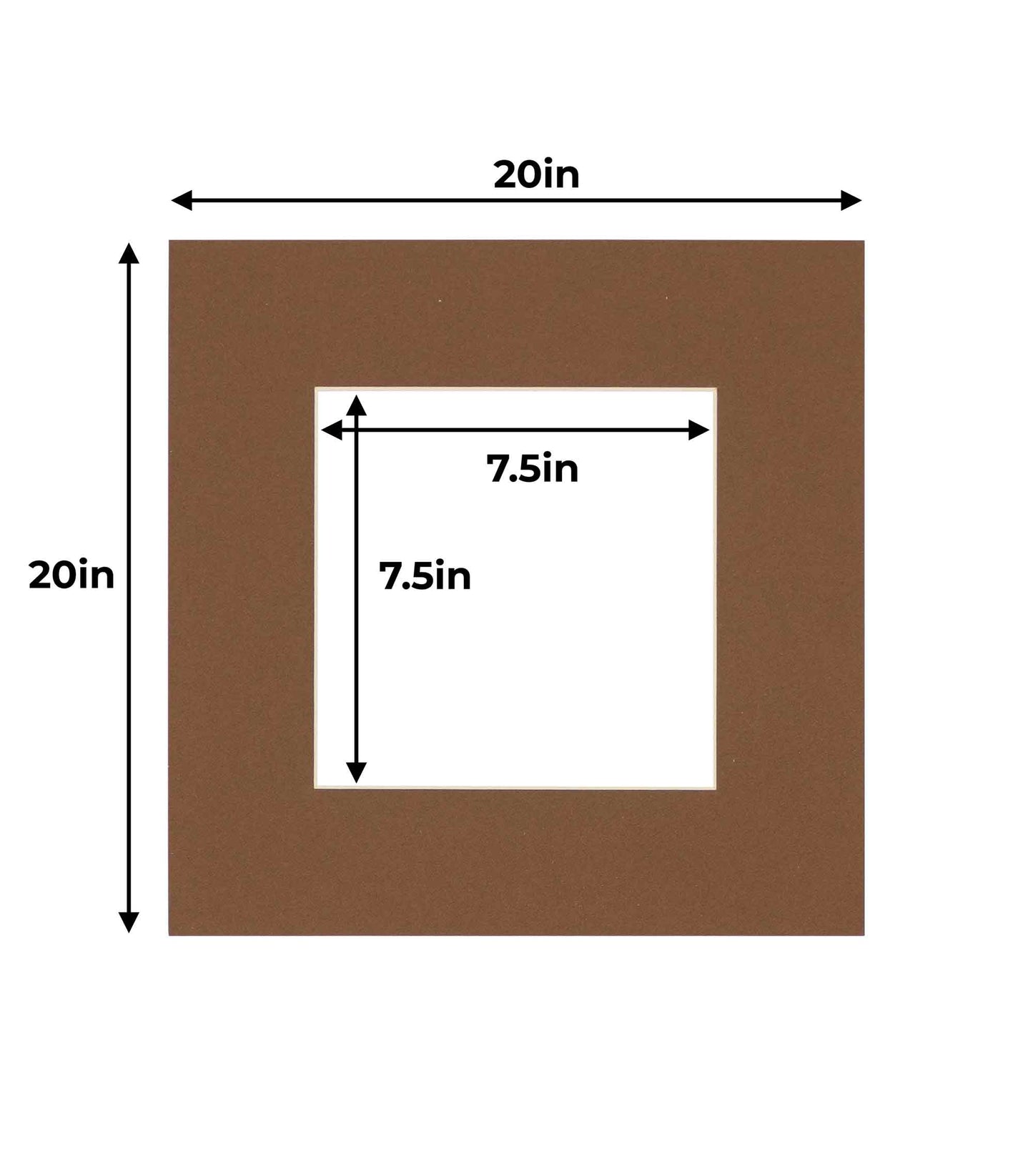 Pack of 25 Aged Oak Brown Precut Acid-Free Matboards