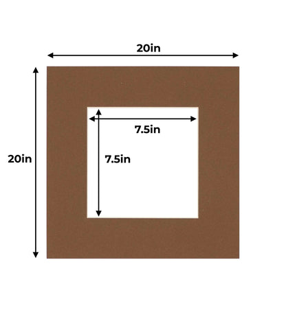 Pack of 25 Aged Oak Brown Precut Acid-Free Matboards