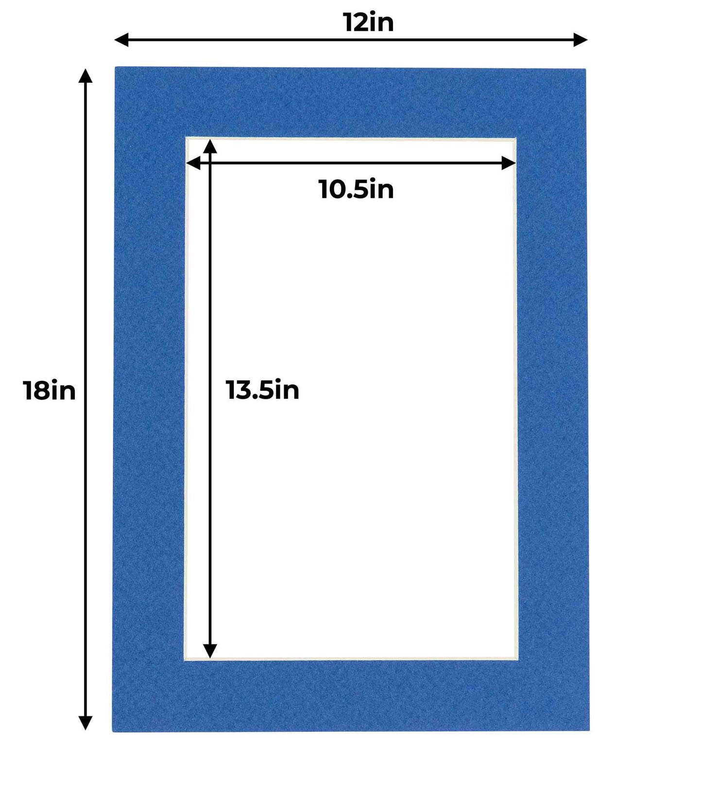 Pack of 10 Royal Blue Precut Acid-Free Matboard Set with Clear Bags & Backings