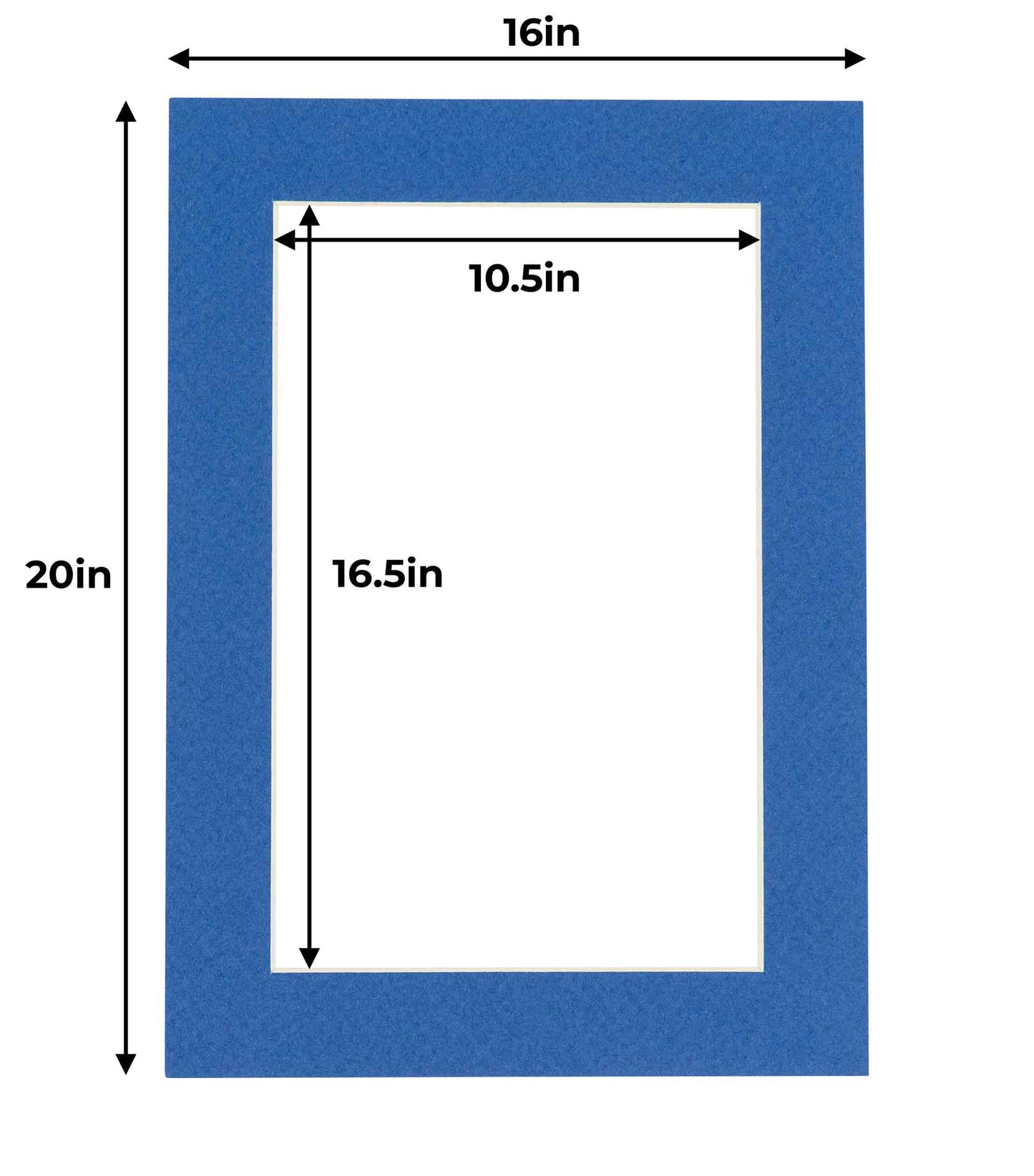 Pack of 10 Royal Blue Precut Acid-Free Matboard Set with Clear Bags & Backings