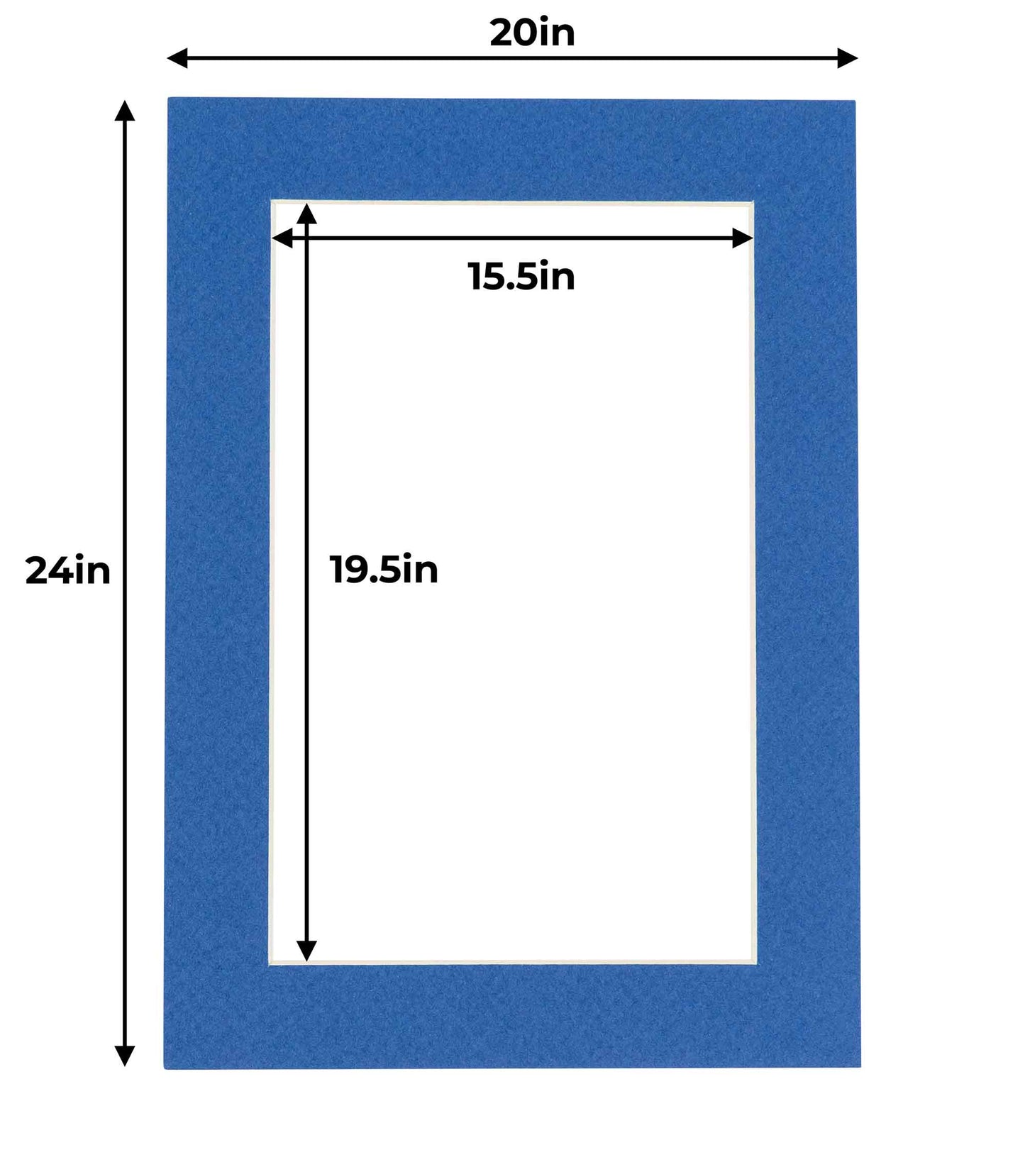 Pack of 25 Royal Blue Precut Acid-Free Matboard Set with Clear Bags & Backings