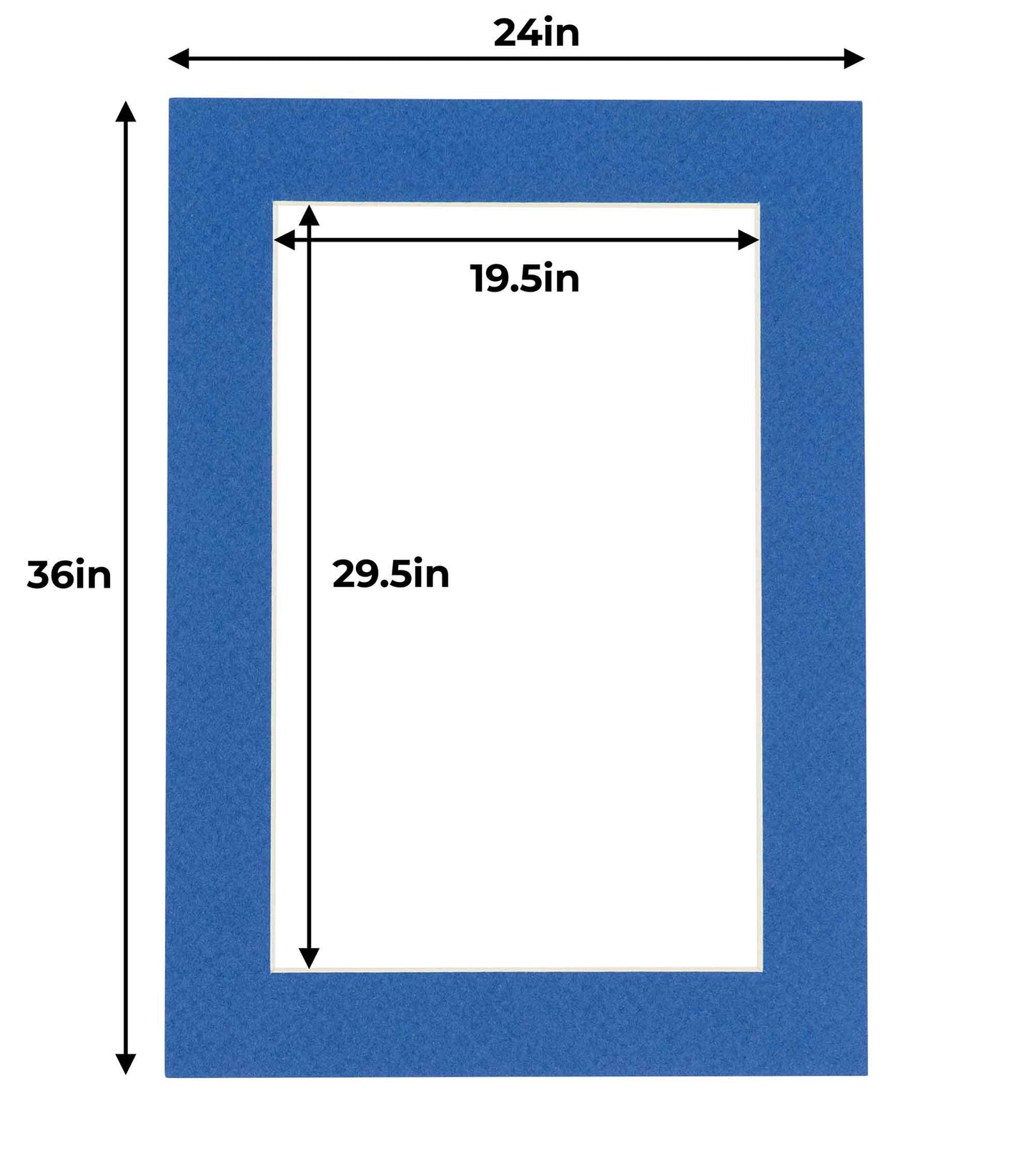 Pack of 10 Royal Blue Precut Acid-Free Matboard Set with Clear Bags & Backings