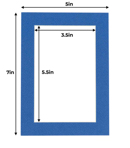 Pack of 10 Royal Blue Precut Acid-Free Matboard Set with Clear Bags & Backings