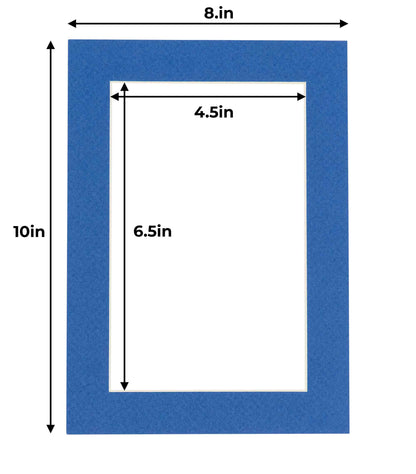 Pack of 10 Royal Blue Precut Acid-Free Matboard Set with Clear Bags & Backings