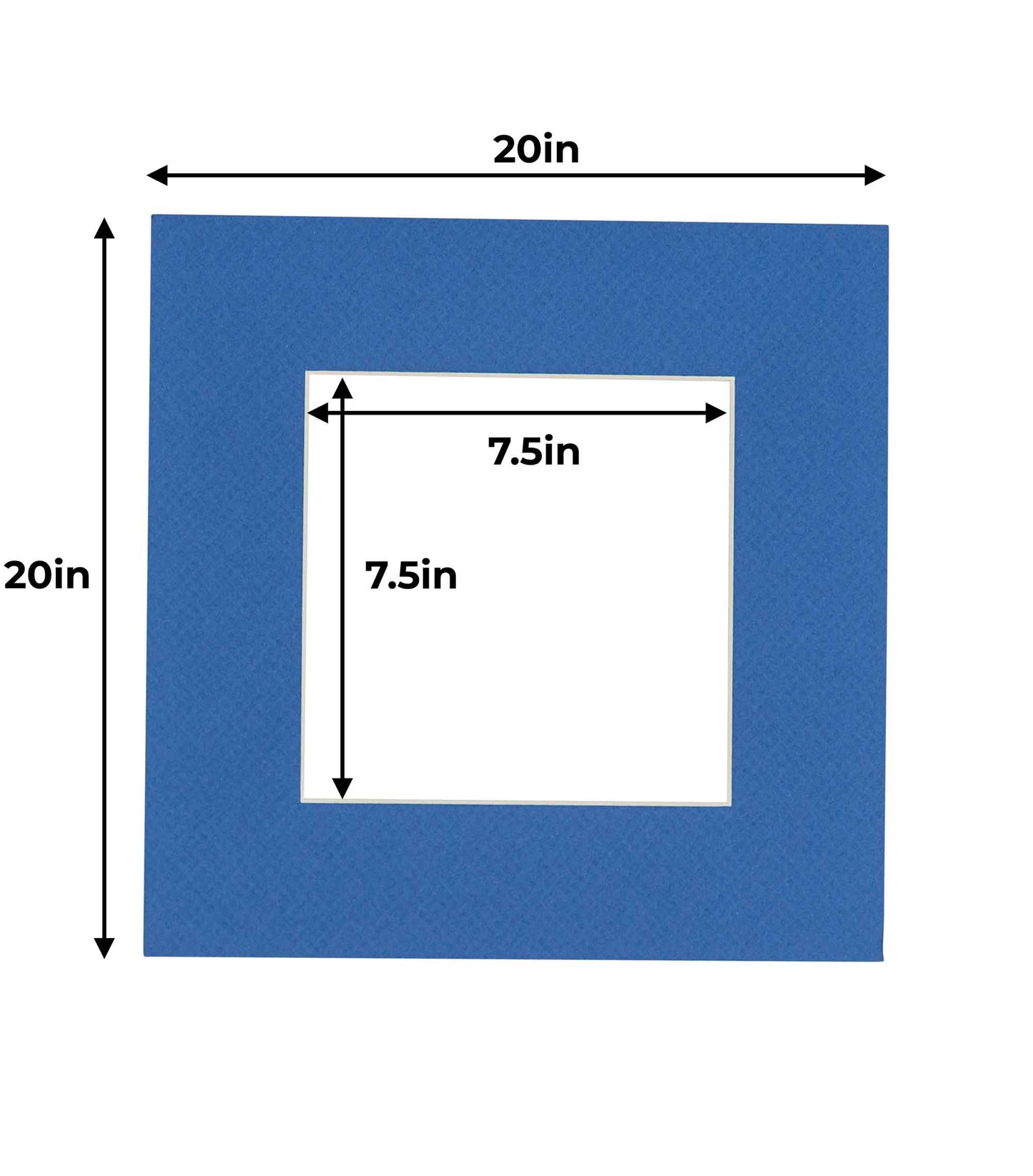 Pack of 10 Royal Blue Precut Acid-Free Matboard Set with Clear Bags & Backings
