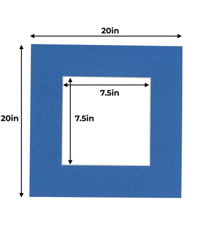 Pack of 10 Royal Blue Precut Acid-Free Matboard Set with Clear Bags & Backings