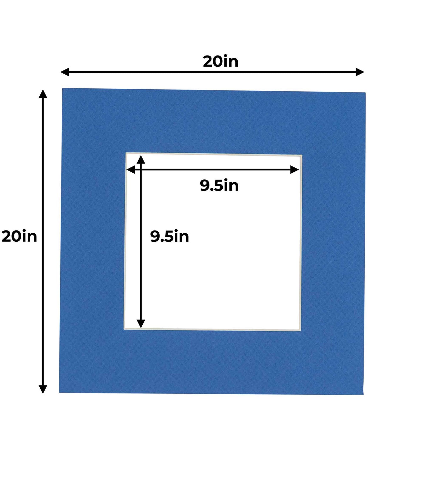 Pack of 10 Royal Blue Precut Acid-Free Matboard Set with Clear Bags & Backings