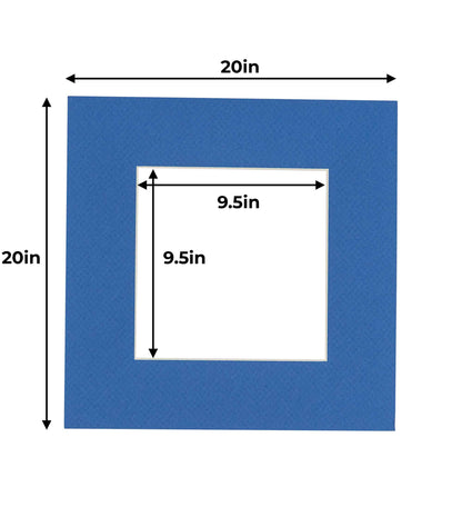 Pack of 10 Royal Blue Precut Acid-Free Matboard Set with Clear Bags & Backings