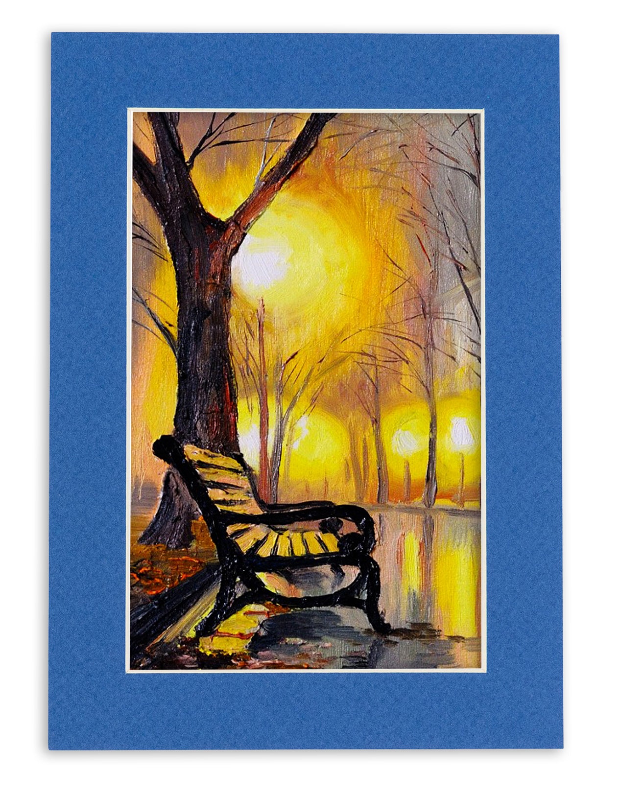 Pack of 25 Royal Blue Precut Acid-Free Matboard Set with Clear Bags & Backings