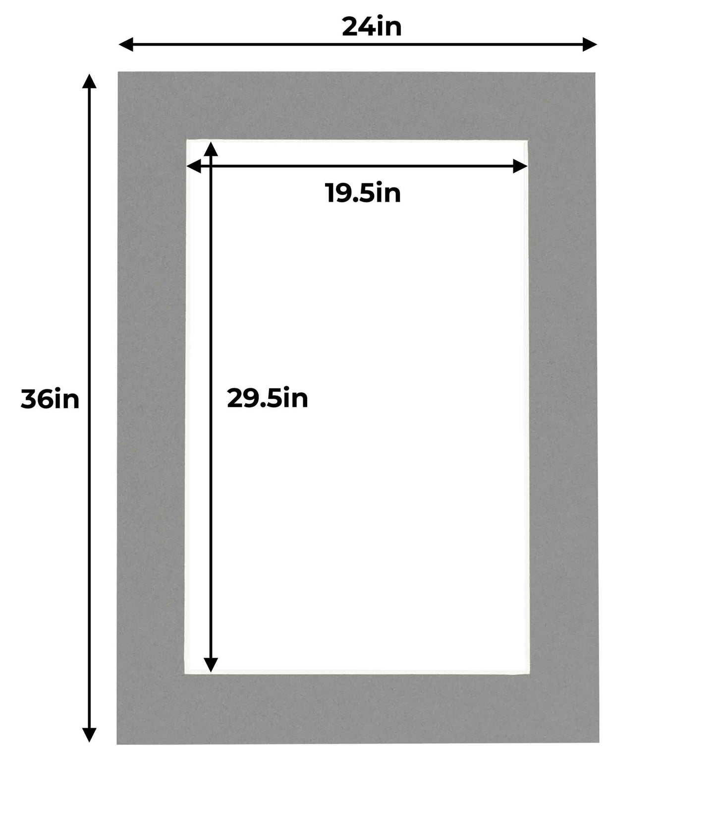 Pack of 25 Mid Grey Precut Acid-Free Matboards
