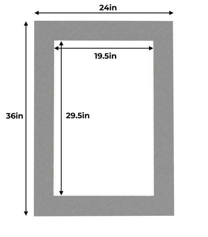 Pack of 25 Mid Grey Precut Acid-Free Matboards