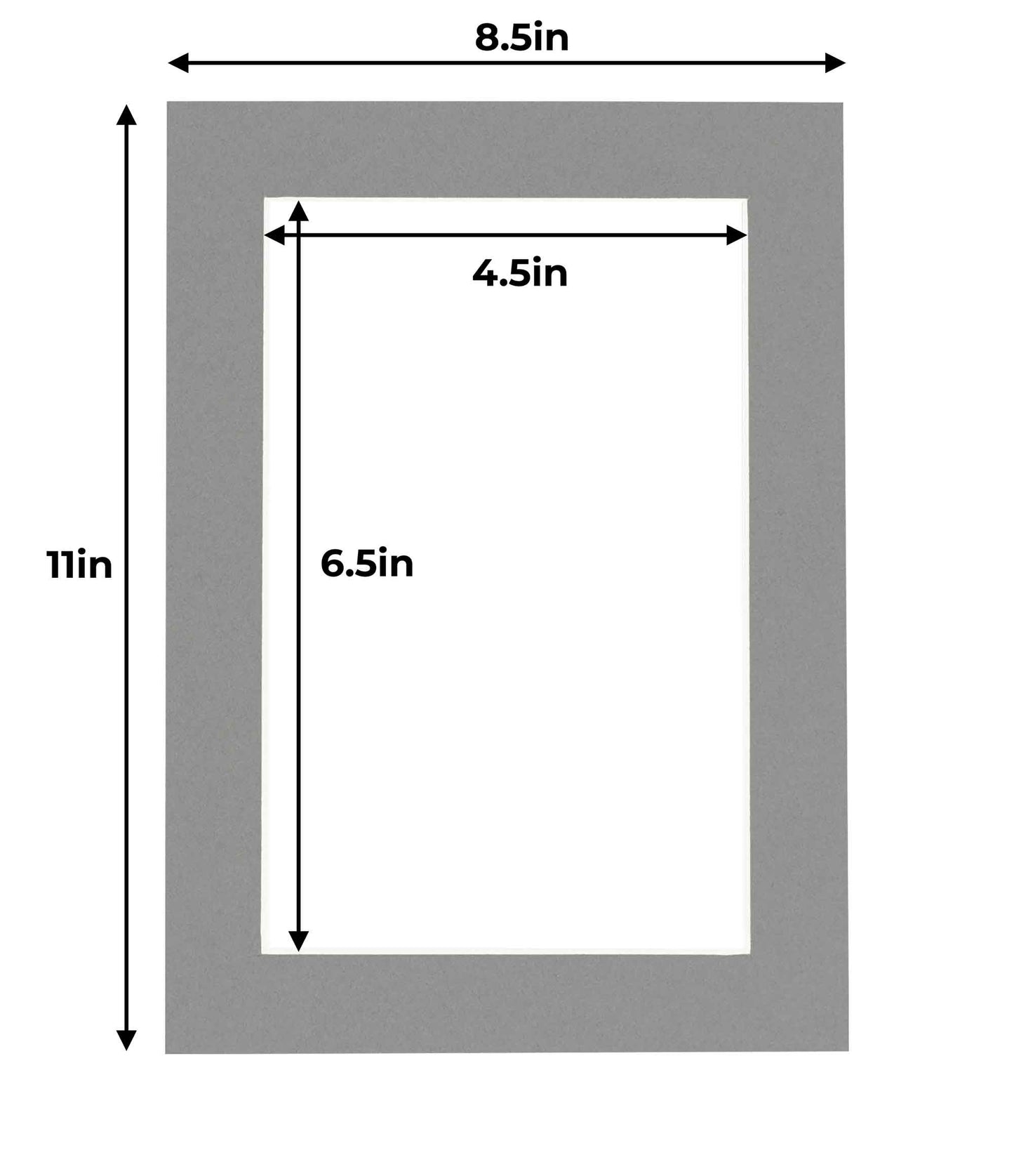 Pack of 25 Mid Grey Precut Acid-Free Matboards