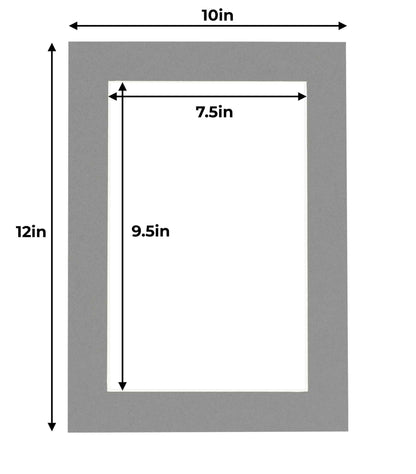 Pack of 25 Mid Grey Precut Acid-Free Matboards
