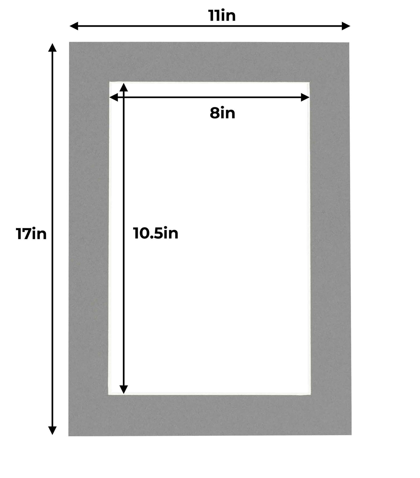 Pack of 25 Mid Grey Precut Acid-Free Matboards