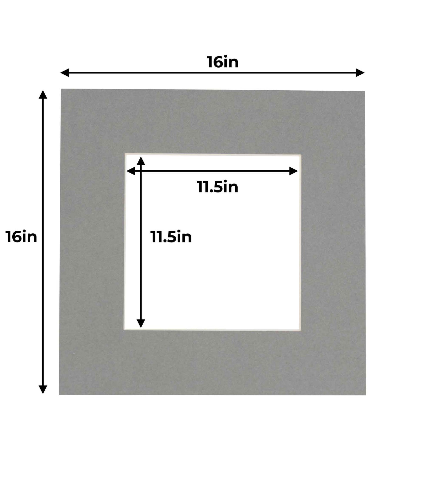 Pack of 25 Mid Grey Precut Acid-Free Matboards