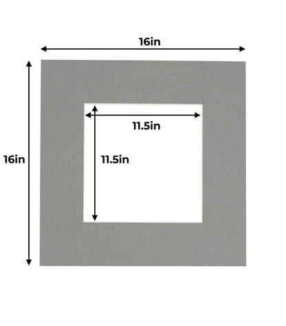 Pack of 25 Mid Grey Precut Acid-Free Matboards