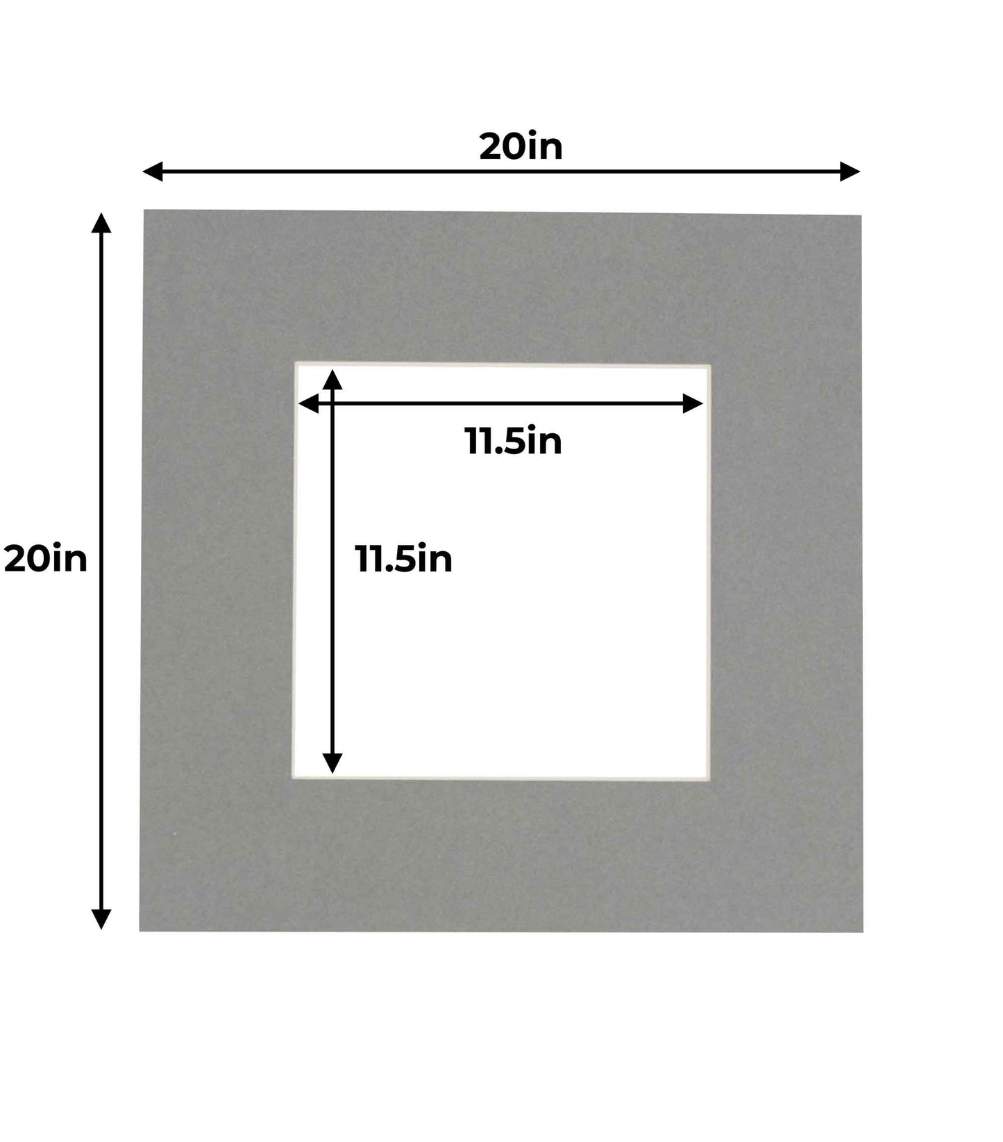 Pack of 25 Mid Grey Precut Acid-Free Matboards
