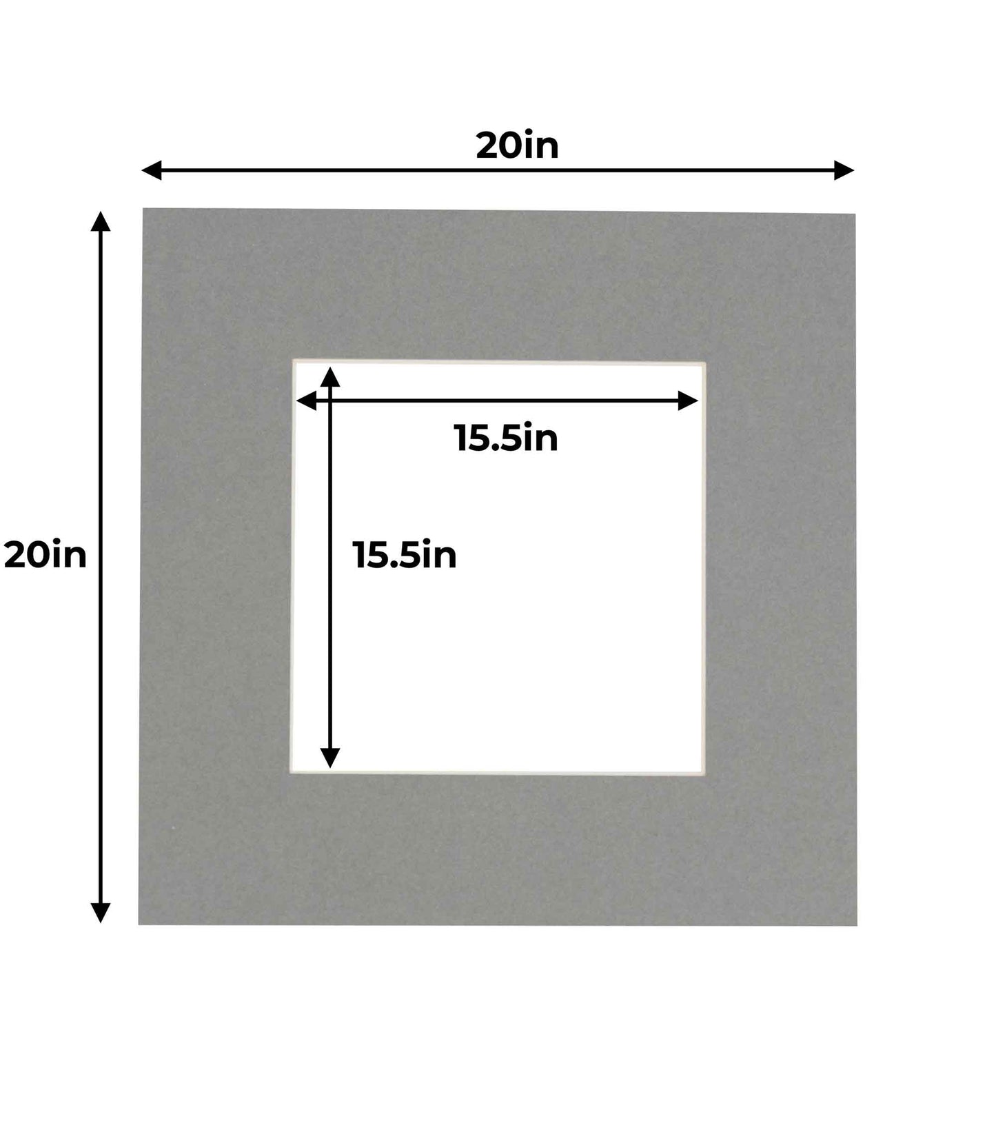 Pack of 25 Mid Grey Precut Acid-Free Matboards