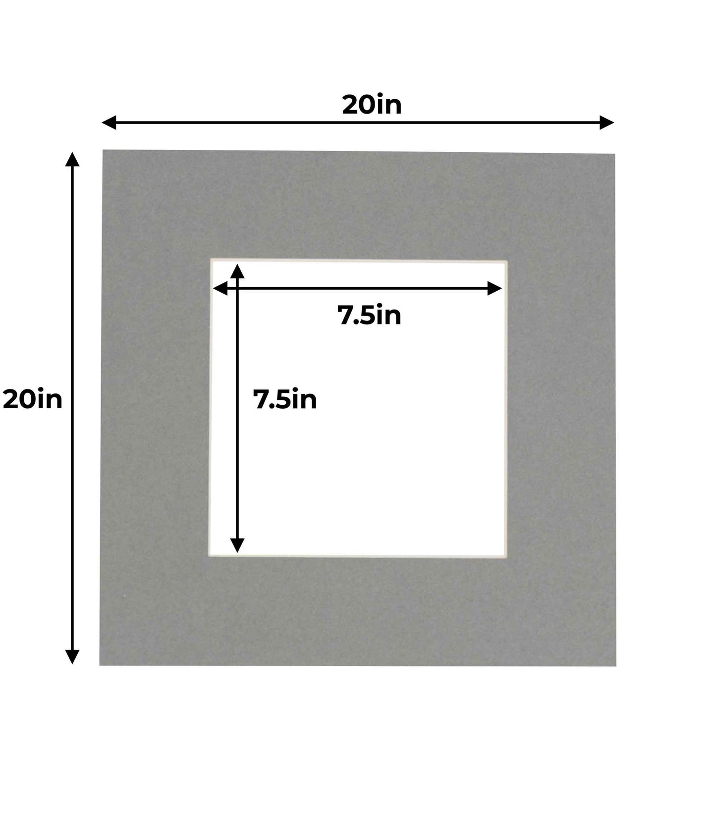 Pack of 25 Mid Grey Precut Acid-Free Matboards