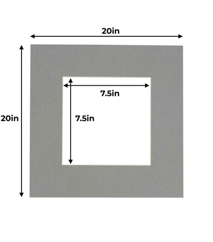 Pack of 25 Mid Grey Precut Acid-Free Matboards
