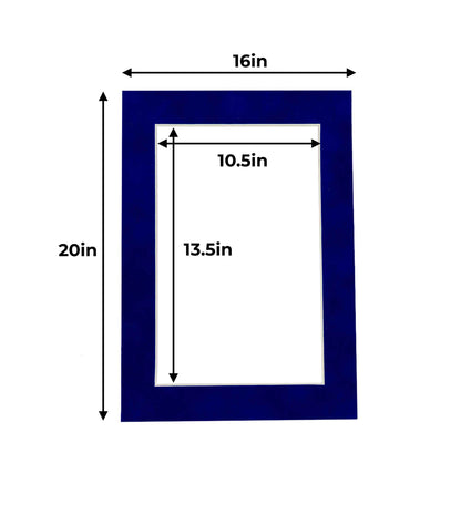 Royal Blue Suede Precut Acid-Free Matboard Set with Clear Bag & Backing