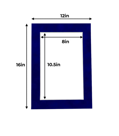 Royal Blue Suede Precut Acid-Free Matboard Set with Clear Bag & Backing