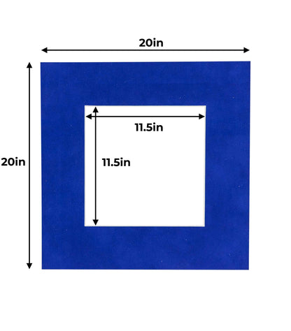 Royal Blue Suede Precut Acid-Free Matboard Set with Clear Bag & Backing