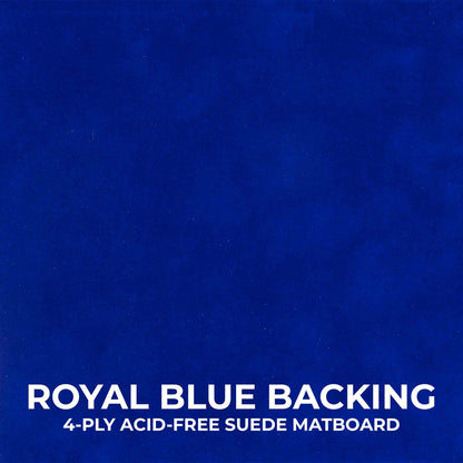 Textured Black Shadow Box Frame With Royal Blue Acid-Free Suede Backing