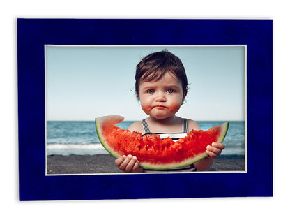 Royal Blue Suede Precut Acid-Free Matboard Set with Clear Bag & Backing