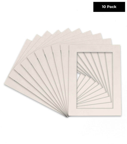 Pack of 10 White Suede Precut Acid-Free Matboards