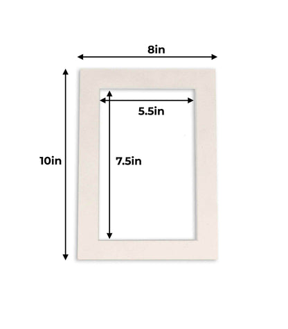 Pack of 10 White Suede Precut Acid-Free Matboards