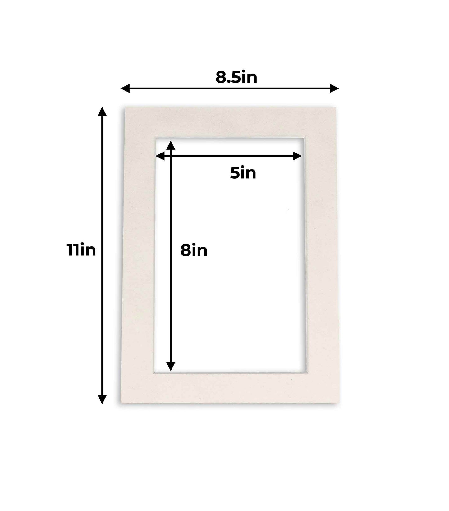 Pack of 10 White Suede Precut Acid-Free Matboards
