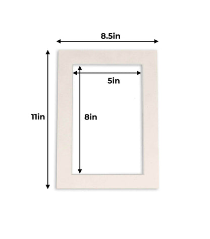 Pack of 10 White Suede Precut Acid-Free Matboards