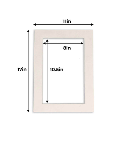 Pack of 10 White Suede Precut Acid-Free Matboards