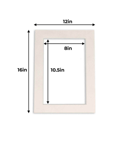 Pack of 10 White Suede Precut Acid-Free Matboard Set with Clear Bags & Backings