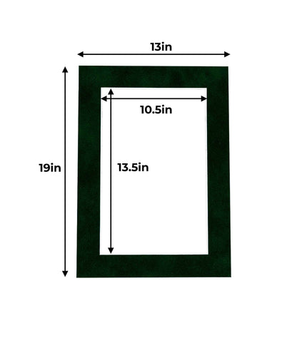Pack of 10 Green Suede Precut Acid-Free Matboards