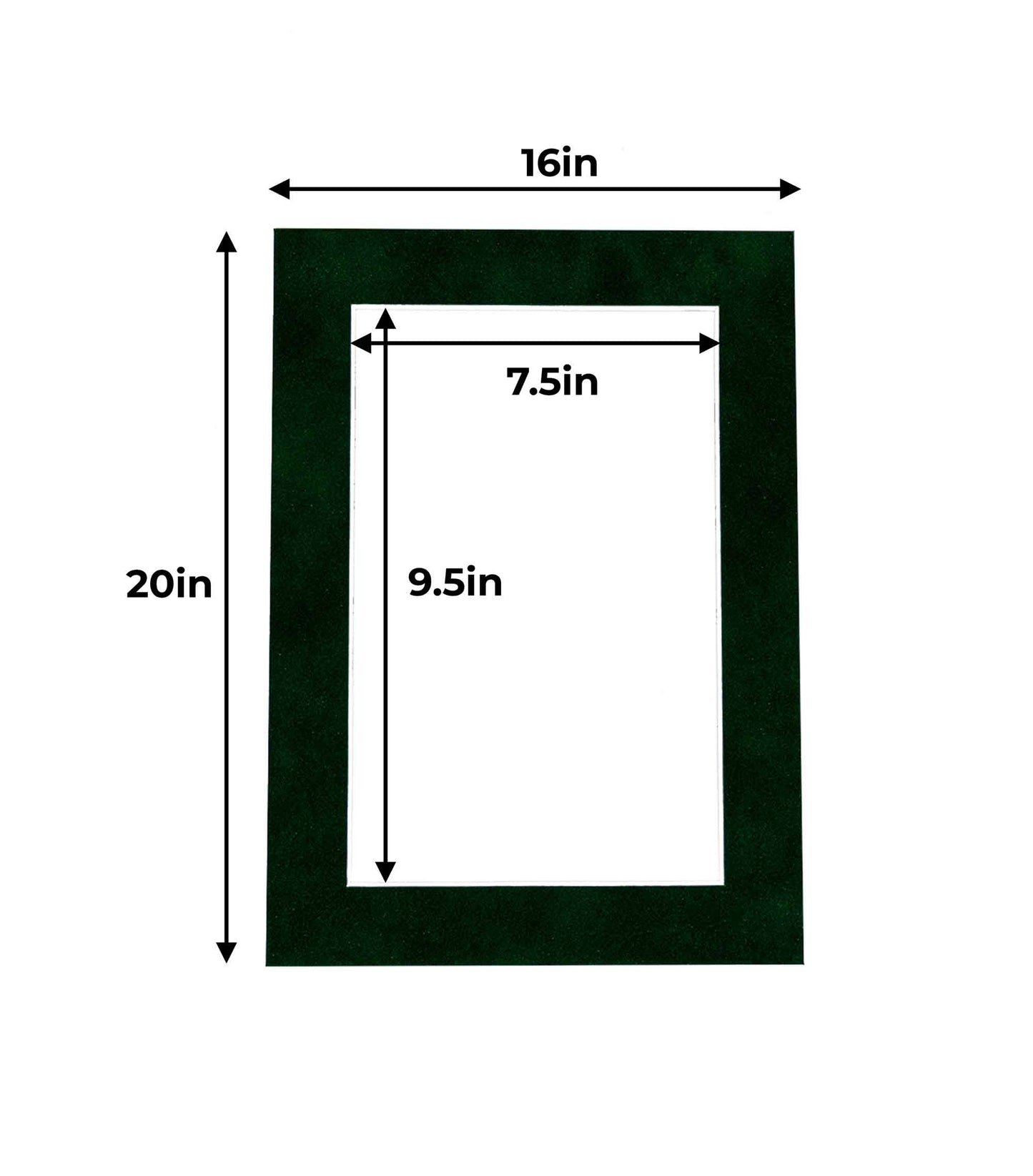 Pack of 10 Green Suede Precut Acid-Free Matboard Set with Clear Bags & Backings