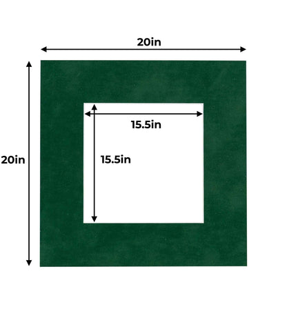 Pack of 10 Green Suede Precut Acid-Free Matboard Set with Clear Bags & Backings
