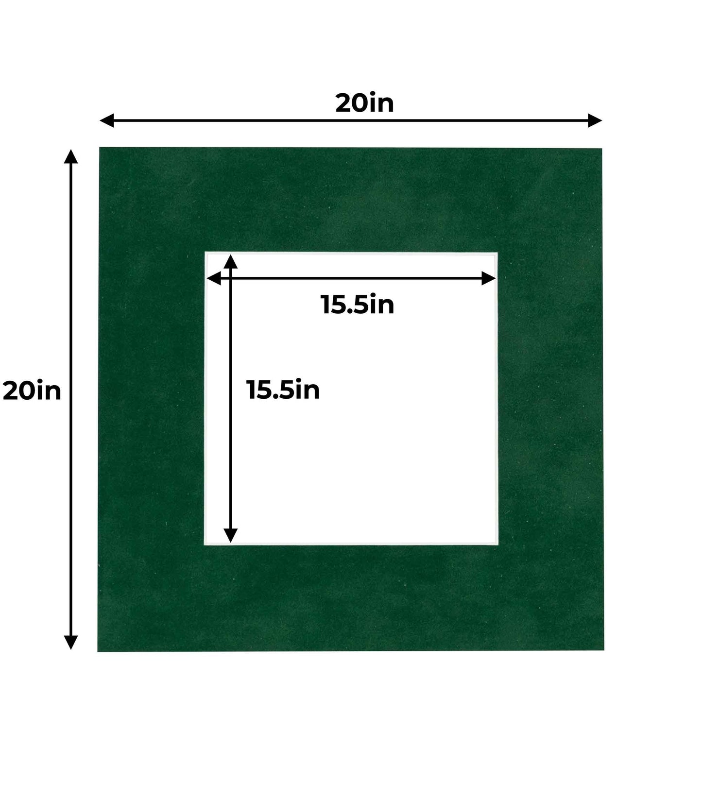 Pack of 25 Green Suede Precut Acid-Free Matboards