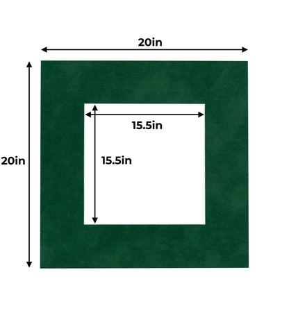 Pack of 25 Green Suede Precut Acid-Free Matboards