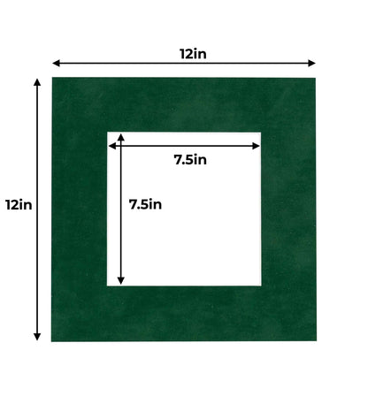 Pack of 25 Green Suede Precut Acid-Free Matboards
