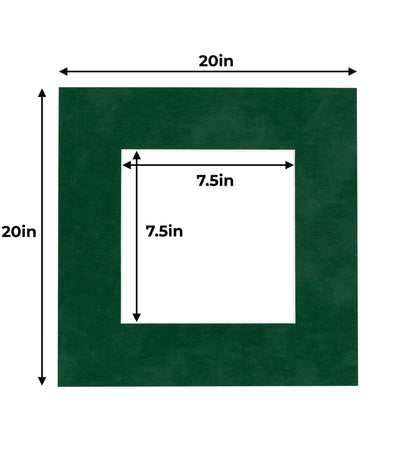 Pack of 25 Green Suede Precut Acid-Free Matboard Set with Clear Bags & Backings