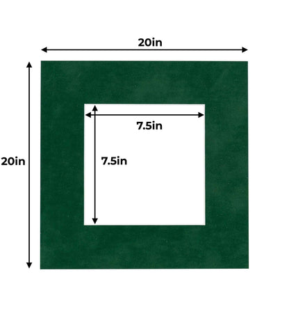Pack of 25 Green Suede Precut Acid-Free Matboards