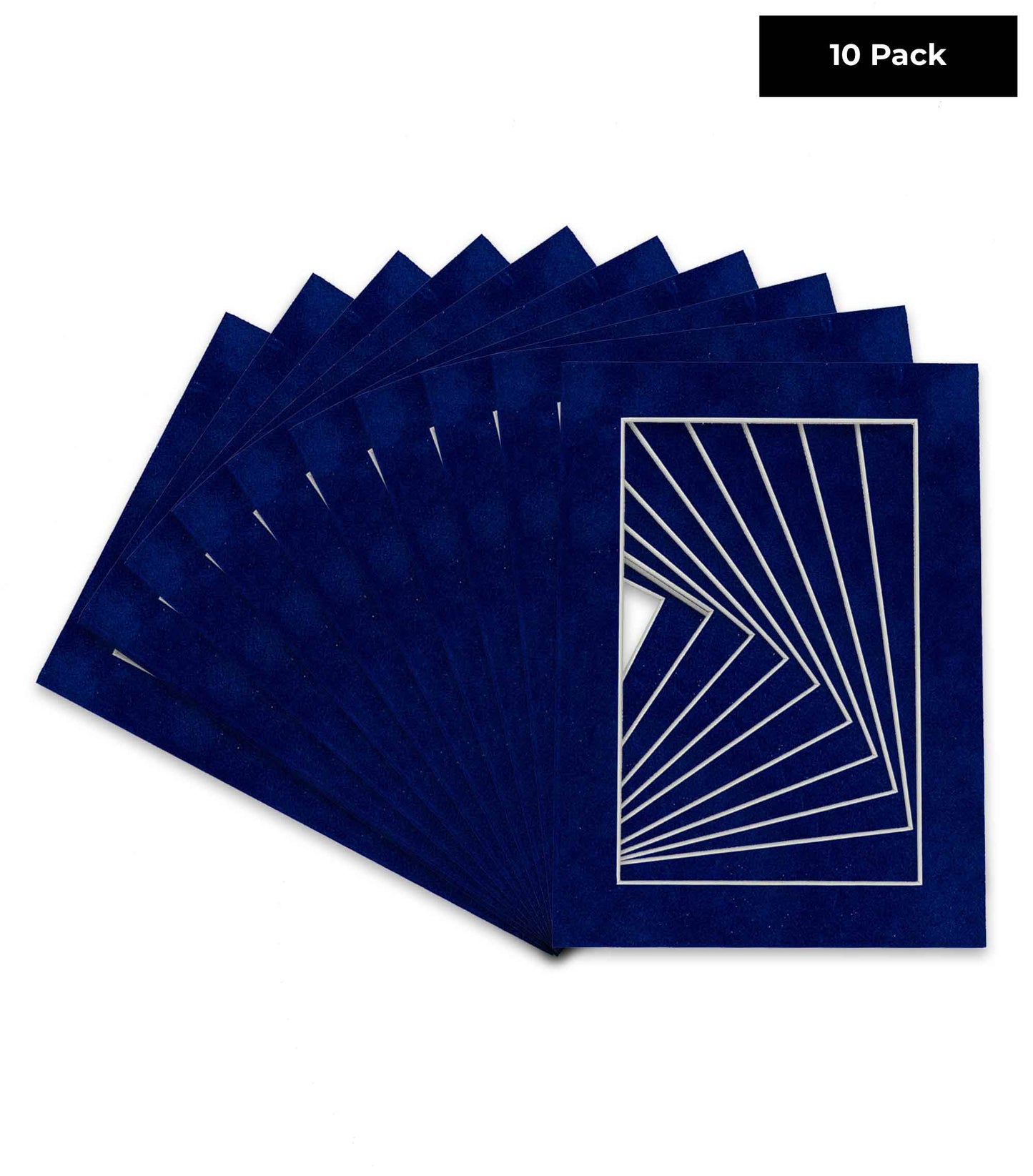 Pack of 10 Brooke Blue Suede Precut Acid-Free Matboard Set with Clear Bags & Backings