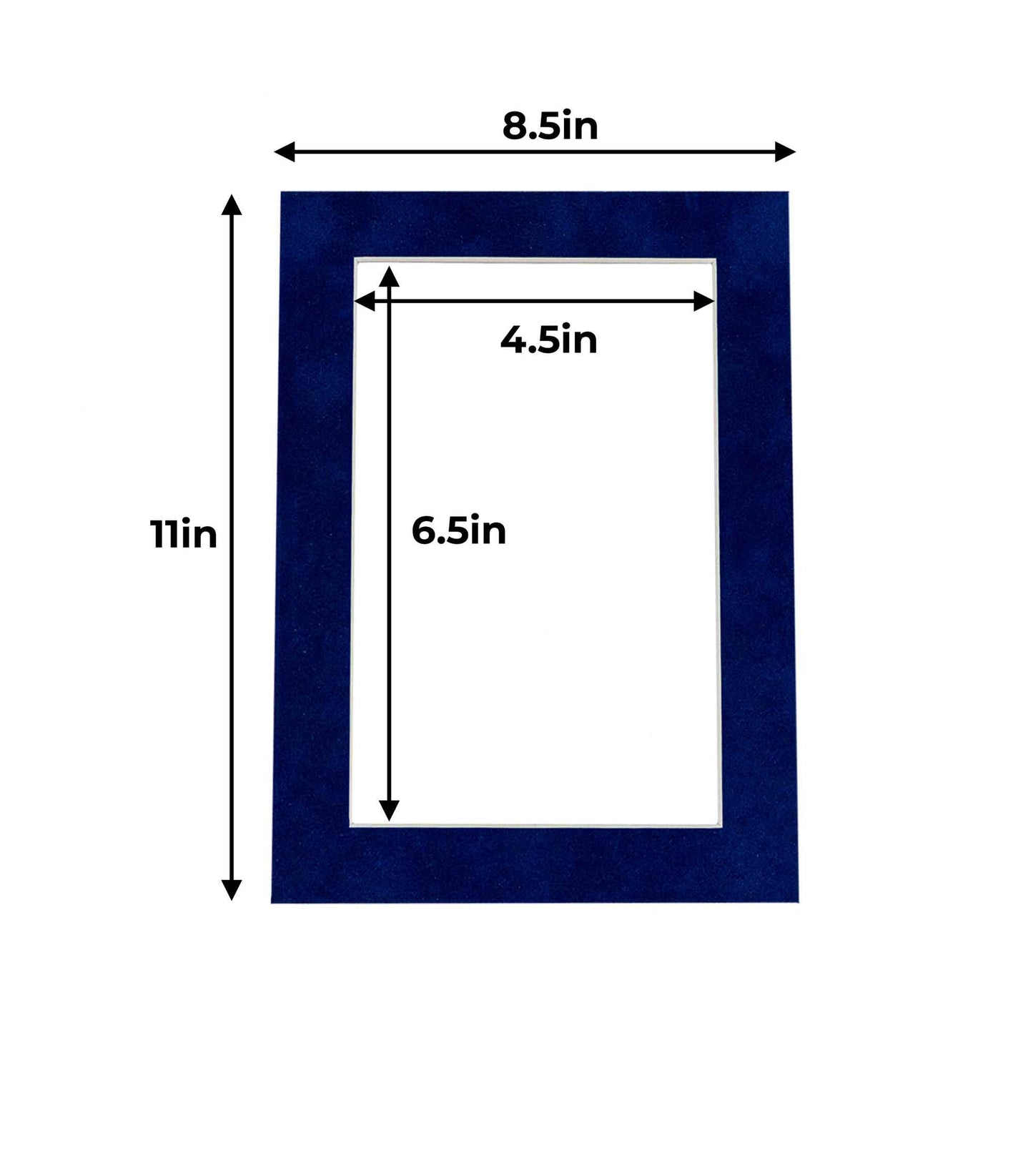 Pack of 10 Brooke Blue Suede Precut Acid-Free Matboard Set with Clear Bags & Backings