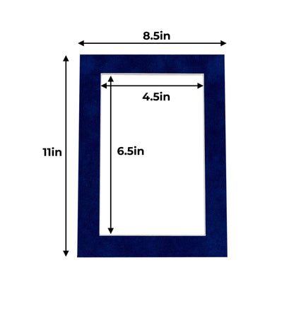 Pack of 10 Brooke Blue Suede Precut Acid-Free Matboard Set with Clear Bags & Backings