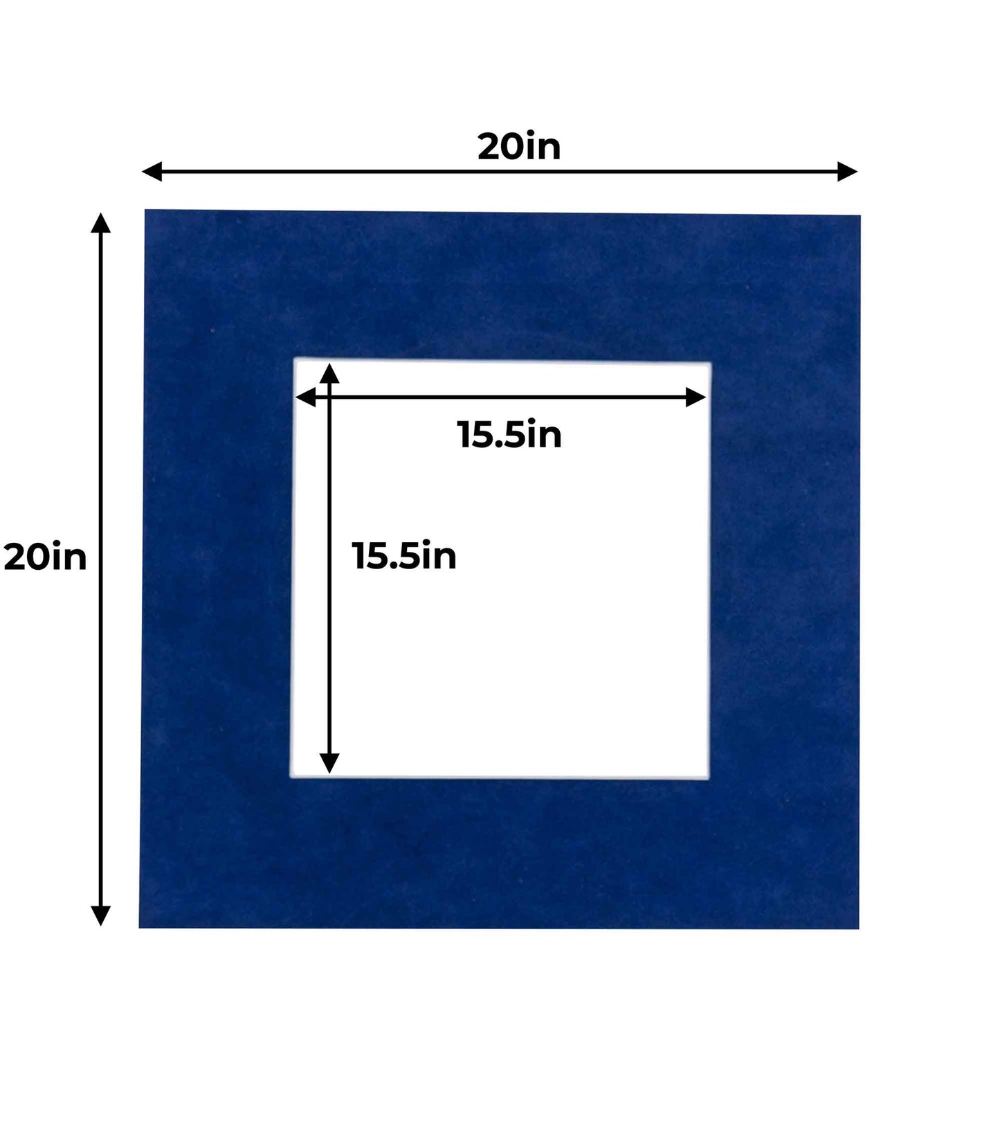 Pack of 25 Brooke Blue Suede Precut Acid-Free Matboard Set with Clear Bags & Backings